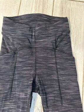 lululemon athletica Gray Striped High-Rise Leggings
